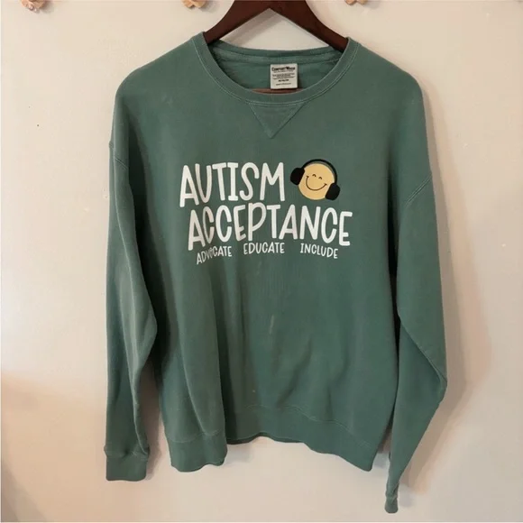 Autism Acceptance - Green Sweatshirt/Crewneck - Picture 1 of 8